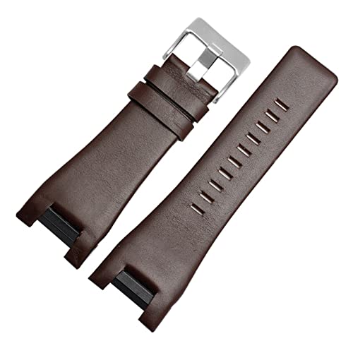 Generisch DSHDFJ 32mm Echtes Lederarmband for Dieseluhrband Compatible With DZ1216 DZ1273 DZ4246 DZ4247 DZ287 Weiches atmungsaktives Armband Armbandarmband(BrownB silver buckle) von Generisch