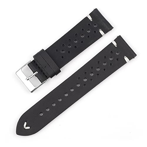 Generisch DSHDFJ Echtes Leder Uhrenarmband Poröse atmungsaktive Uhrband 18mm 20mm 22mm 24mm handgefertigte Nähen Watch Armbänder Ersatz(Blue,20mm) von Generisch