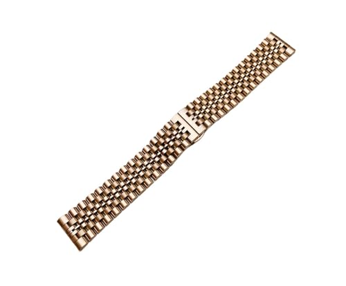 Generisch DSHDFJ Edelstahl Uhrenarmband 12mm 14mm 16mm 18mm 19mm 20mm 22mm 23mm 24mm Breite Uhren Gurt Metall Armband Ersatz Armband(Rose gold,12mm) von Generisch