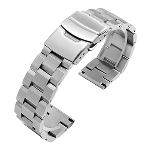 Generisch DSHDFJ Fine Stahl Armband 20mm 22mm Schwarz Silber Armband Ersatzmetallband Kompatibel mit Herren Edelstahl Watchkette(Blue Pink,20mm) von Generisch