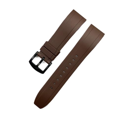 Generisch DSHDFJ Quick Release Armbands Qualität Silikon-Gummi-Uhr-Träger 20mm 22mm 24mm wasserdichte tauchen männer Uhren Zubehör(Brown Black_22mm) von Generisch