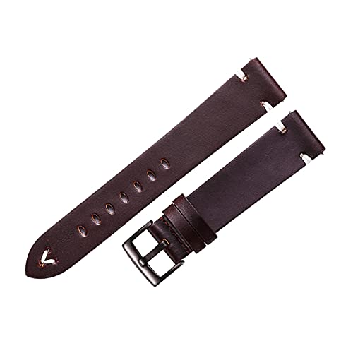 Generisch DSHDFJ Rindsleder Wickelbänder Armband 18mm 20mm 22mm Rot Braun Handgemachtes Öl Wachs Echtes Leder Armbands Schnell loszulassen for Zahnrad S3(Coffee brown-black,18mm) von Generisch