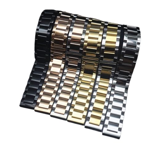 Generisch DSHDFJ Uhr Band Premium Solide Edelstahluhr Armband Riemen Armband 16mm 18mm 19mm 20mm 21mm 22mm 24mm(Gold,24mm) von Generisch