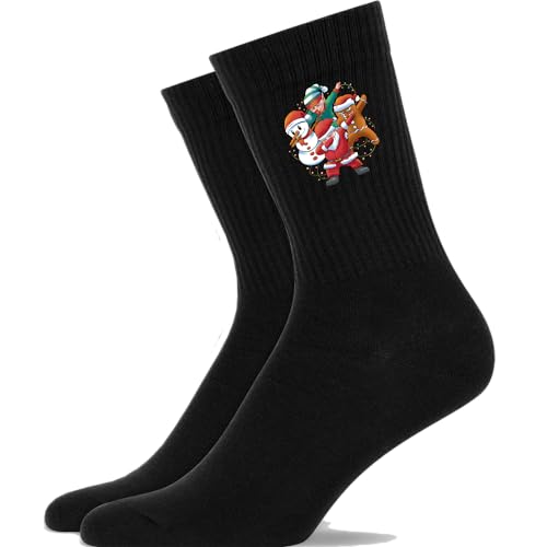 Generisch Dabbing Weihnachtsmann Elf Schneemann Kecks - Atmungsaktive Weihnachtssocke Sportsocke Weihnachtsgeschenk Tennissocken Socken von Generisch