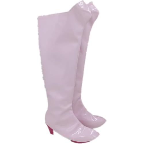 Generisch Damen Anime Cosplay Stiefel Für Ochaco Uraraka Fancy Bühne Performance Requisiten Schuhe Halloween Comic Con (Rosa,42) von Generisch