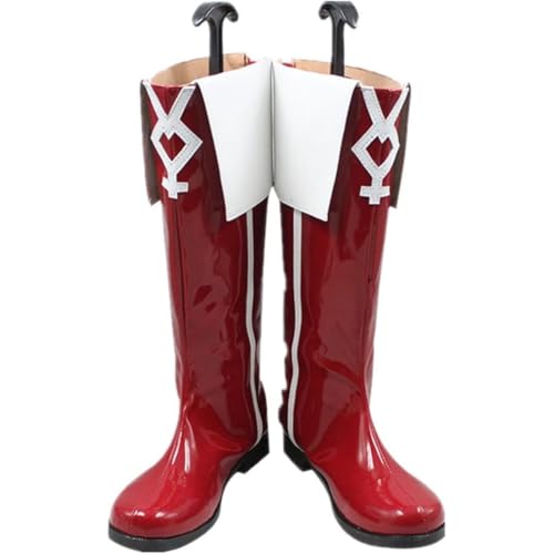 Generisch Damen Anime Cosplay Stiefel Für Sakura Kyoko Fancy Bühne Performance Requisiten Schuhe Halloween Comic Con (Rot,45) von Generisch
