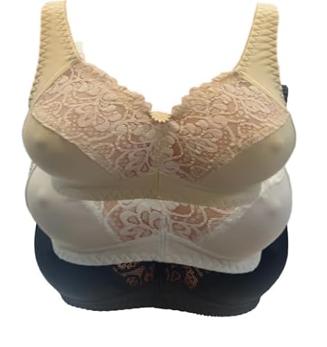 Generisch Damen BH ohne Bügel mit Spitze Sport BH und verstellbaren Trägern 80A-120DD (DE/NL/SE/PL, Körbchengröße & Bandgröße, B, 120, schwarz) von Generisch