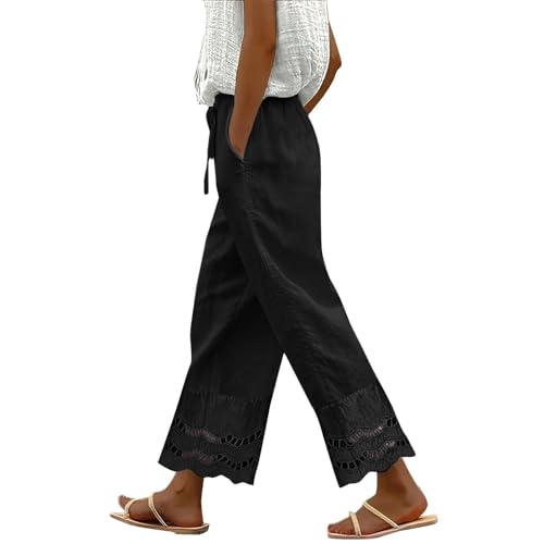 Generisch Damen Baggy Hose Frauen Straight Leg Hose Jogginghose Schlaghose Outdoorhose Freizeithose Trekkinghose Tanzhose Sporthose Mit Taschen Arbeitslatzhose Anzughosen High Waist Elegant Business von Generisch