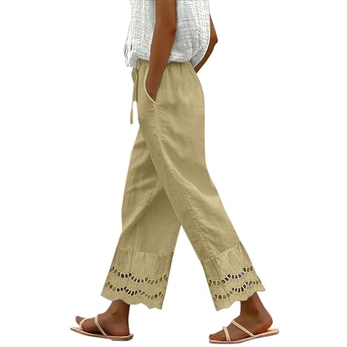 Generisch Damen Baggy Hose Frauen Straight Leg Hose Jogginghose Schlaghose Outdoorhose Freizeithose Trekkinghose Tanzhose Sporthose Mit Taschen Arbeitslatzhose Anzughosen High Waist Elegant Business von Generisch