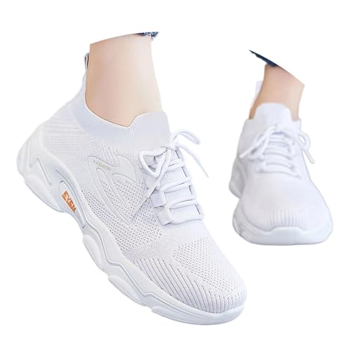 Generisch Damen Breite Fuß Schuhe Mesh Atmungsaktive Schuhe Freizeitschuhe Flach Modische Turnschuhe Spitzen Trachtenschuhe Leichte Sportschuhe Herbst Winter Straßenlaufschuhe von Generisch