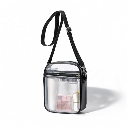 Generisch Damen Casual Handtasche Transparente PVC-Geldbörse mit Cross body Strap und Front tasche von Generisch