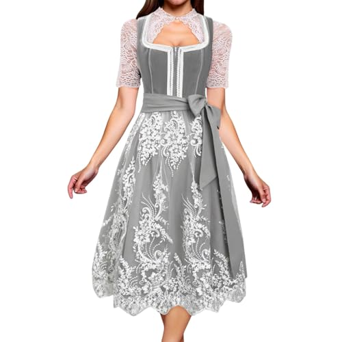 Generisch Damen Dirndl Roseline Größe 32-48 Trachtenkleid mit liebevollen Details & eleganter Dirndlschürze Bequem & pflegeleicht Perfekt für Trachten& Festlichkeiten von Generisch