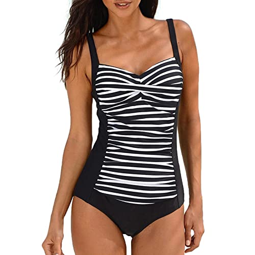 Generisch Damen Einteiliger Badeanzug Tummy Control Bauchweg Push Up Badeanzüge Bademode Swimsuit Plus Size Badebekleidung Bikini Curvy Damen High Waist Schwarzer Badeanzug Damen von Generisch