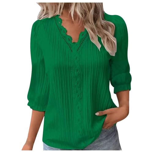 Generisch Damen Elegant Blusen Oberteiel Hemdbluse Langarm Spitzen Tunika Bluse 3/4 Ärmel Bluse Damen V-Ausschnitt Tunika Elegant Langarm Blusen Generisch Damen Elegant Blusen Oberteiel Hemdbluse Langarm Spitzen Tunika Bluse 3/4 Ärmel Bluse Damen V-Ausschnitt Tunika Elegant Langarm Blusen von Generisch