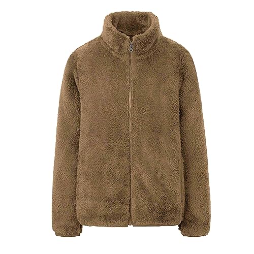 Generisch Damen Fleecejacke Langarm Teddyjacke Mantel Teddy-Fleece Jacken Wintermantel Plüschjacke Plüschjacke mit Kragen Fleece Jacke Angebote Khaki XXL Generisch Damen Fleecejacke Langarm Teddyjacke Mantel Teddy-Fleece Jacken Wintermantel Plüschjacke Plüschjacke mit Kragen Fleece Jacke Angebote Khaki XXL von Generisch