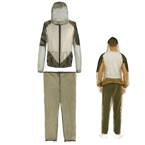 Generisch Damen Fliegenanzug,Netzanzug Jacke Hose Outdoor Schutz | Atmungsaktive Tragbare Abdeckung Für Garten Angeln Rucksackreisen Camping Wandern Reisekleidung von Generisch