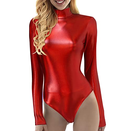 Generisch Damen Frauen Langarm Body Ballett Trikot Turnanzug Gymnastikanzug Tanzen Bodysuit Tanztraining Gymnastik Kostüm Einteiler Ballettbody Damen Body Damen Shape Sexy Jumpsuit Damen Kuschelig von Generisch