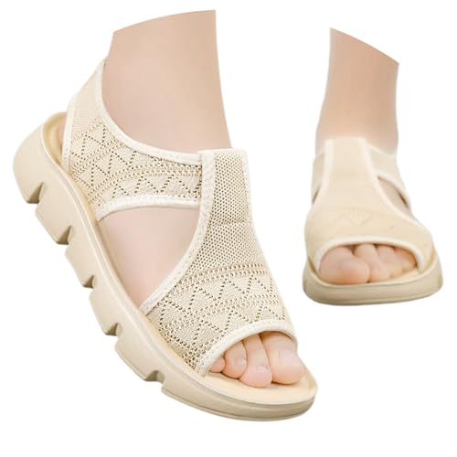 Generisch Damen Freizeit Schuhe atmungsaktiver Slip-On Stil Flexible Sohle modisches Design für Alltag ideal für Jeans Röcke perfekt geeignet für warme Sommertage (Beige, 40) von Generisch
