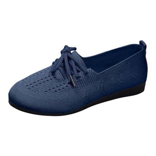 Generisch Damen Freizeitschuhe Atmungsaktive Hohlstruktur Weiche Sohle Flacher Boden Leichte Wanderschuhe Perfekt für Alltag Freizeit (Blue, 42) von Generisch