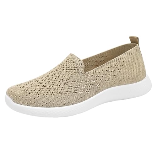 Generisch Damen Freizeitschuhe Frühling und orthopädische Wanderschuhe Weiche Sohle Bequeme atmungsaktive Outdoor-Freizeitschuhe Schuhe Damen Elegant (Khaki, 39) von Generisch