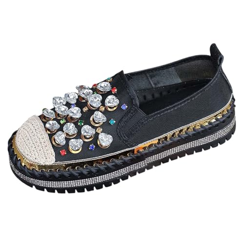 Generisch Damen Freizeitschuhe atmungsaktiv modisch unverzichtbar für Strand Schule Partys ideal für Frühling Sommer (Black, 40) von Generisch
