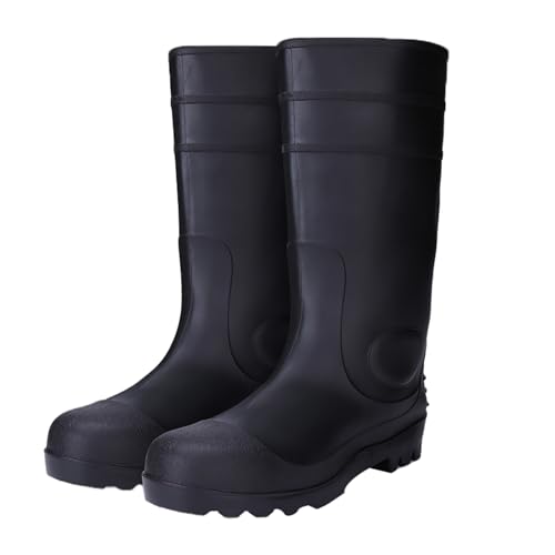 Generisch Damen Gummistiefel Hoch Boots Wasserdicht Toe Sole Industrial Protective Boots Anti Anti Puncture Slip Wear Labour Rain Schuhe Herren Saturn (Navy,42) von Generisch