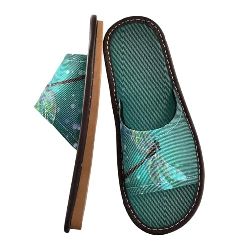 Generisch Damen Hausschuhe Fantasie-Libellen-Design Sommer Sandalen Open Toe Pantoffeln Kinder Bequeme Schlafzimmer Schuhe von Generisch