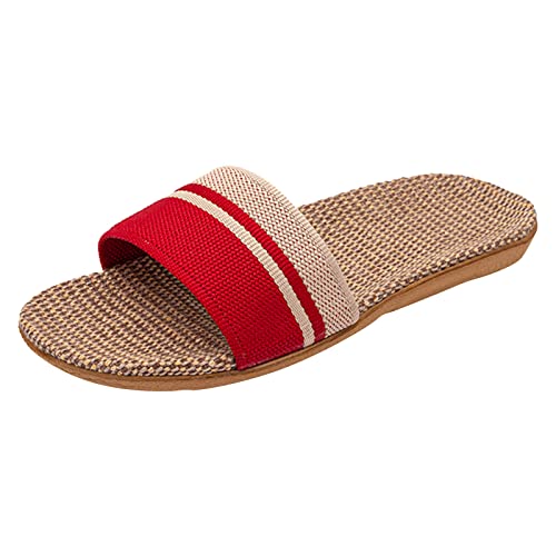 Generisch Damen Hausschuhe Flip Flops Sommer Schwarz Espadrilles Leichte Rutschfest Sandals Leicht Atmungsaktiv Freizeit Offene Schuhe Outdoor Sandalen von Generisch
