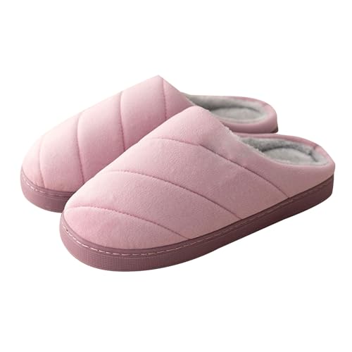 Generisch Damen Hausschuhe Offen Hausschuhe Damen Winter Schlappen Haus Schuhe Für Paare Warme Kuschel Memory Foam Filzpantoffeln Rutschfeste Flauschig Leichte Herren Pantoffeln von Generisch