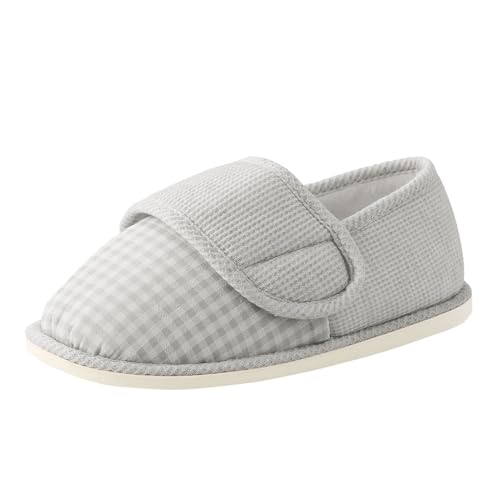 Generisch Damen Hausschuhe Winter Komfortabel rutschfest Weich Warm Ideal für Baumwolle Slipper für Damen (Grey, 37) von Generisch