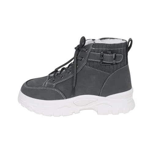 Generisch Damen High Top Wanderschuhe Verdickte Warm Schneestiefel Outdoor Rutschfest Bergschuhe Dicker Sohle Sneaker Leichte Bequeme Walkingschuhe Robuste Trekkingschuhe FüR Camping Reisen von Generisch