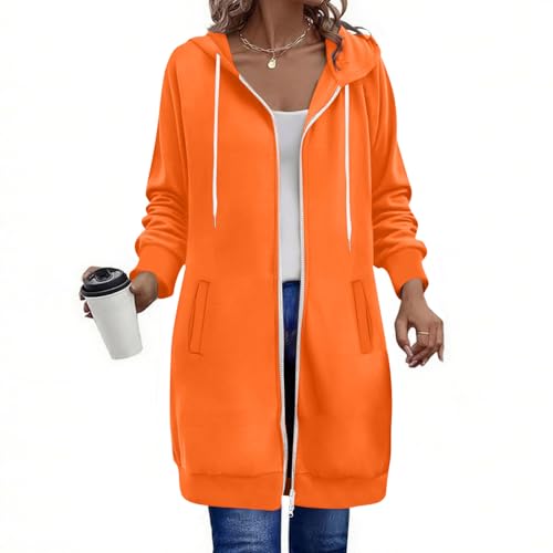 Generisch Damen Hoodie Jacke Oversize Reißverschluss Sweatjacke Lang Kapuzenpullover Baumwolle Winterjacke Langarm Mantel Winter Herbst Cardigan Fleecejacke Strickjacke mit Taschen Kapuzenpulli Generisch Damen Hoodie Jacke Oversize Reißverschluss Sweatjacke Lang Kapuzenpullover Baumwolle Winterjacke Langarm Mantel Winter Herbst Cardigan Fleecejacke Strickjacke mit Taschen Kapuzenpulli von Generisch