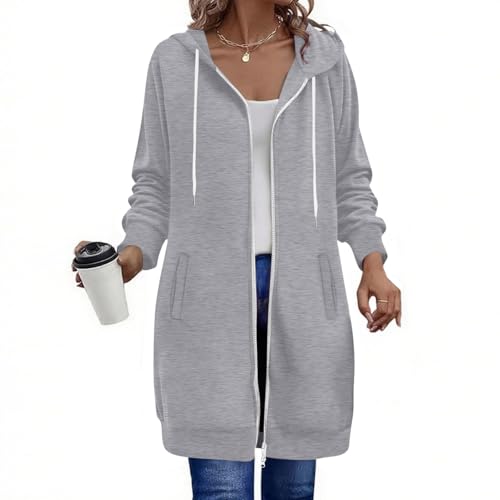 Generisch Damen Hoodie Jacke Oversize Reißverschluss Sweatjacke Lang Kapuzenpullover Baumwolle Winterjacke Langarm Mantel Winter Herbst Cardigan Fleecejacke Strickjacke mit Taschen Kapuzenpulli Generisch Damen Hoodie Jacke Oversize Reißverschluss Sweatjacke Lang Kapuzenpullover Baumwolle Winterjacke Langarm Mantel Winter Herbst Cardigan Fleecejacke Strickjacke mit Taschen Kapuzenpulli von Generisch