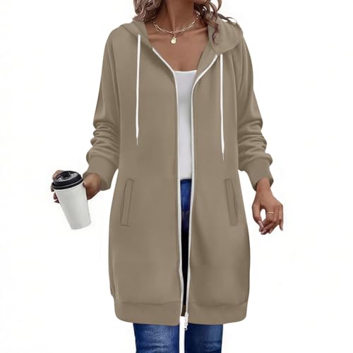 Generisch Damen Hoodie Jacke Oversize Reißverschluss Sweatjacke Lang Kapuzenpullover Baumwolle Winterjacke Langarm Mantel Winter Herbst Cardigan Fleecejacke Strickjacke mit Taschen Kapuzenpulli Generisch Damen Hoodie Jacke Oversize Reißverschluss Sweatjacke Lang Kapuzenpullover Baumwolle Winterjacke Langarm Mantel Winter Herbst Cardigan Fleecejacke Strickjacke mit Taschen Kapuzenpulli von Generisch
