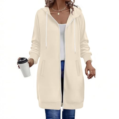 Generisch Damen Hoodie Jacke Oversize Reißverschluss Sweatjacke Lang Kapuzenpullover Baumwolle Winterjacke Langarm Mantel Winter Herbst Cardigan Fleecejacke Strickjacke mit Taschen Kapuzenpulli Generisch Damen Hoodie Jacke Oversize Reißverschluss Sweatjacke Lang Kapuzenpullover Baumwolle Winterjacke Langarm Mantel Winter Herbst Cardigan Fleecejacke Strickjacke mit Taschen Kapuzenpulli von Generisch