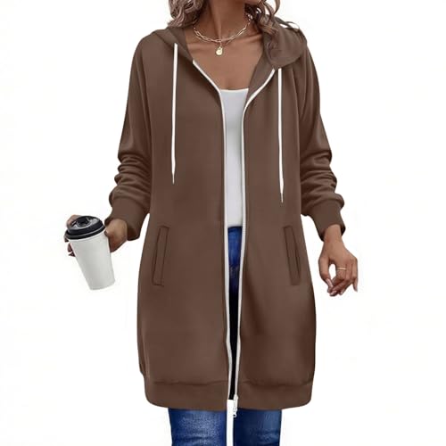 Generisch Damen Hoodie Jacke Oversize Reißverschluss Sweatjacke Lang Kapuzenpullover Baumwolle Winterjacke Langarm Mantel Winter Herbst Cardigan Fleecejacke Strickjacke mit Taschen Kapuzenpulli Generisch Damen Hoodie Jacke Oversize Reißverschluss Sweatjacke Lang Kapuzenpullover Baumwolle Winterjacke Langarm Mantel Winter Herbst Cardigan Fleecejacke Strickjacke mit Taschen Kapuzenpulli von Generisch