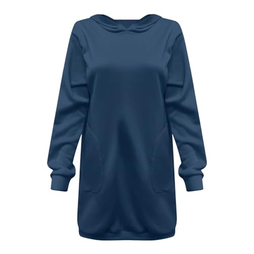 Generisch Damen Hoodie Kapuzenpullover Lang Sweatjacke Sweatkleid Winterkleid Sweatshirt Kapuzenjacke Kapuzenpulli Langarm Sport Pullover von Generisch