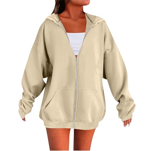 Generisch Damen Hoodie Sweatshirt Langarm Kapuzenpullover Winter Pullover Hochkragen Sweatjacke Kapuzen Pullis Kapuzenpullover Damen Oversize Amerikanisches Retro von Generisch