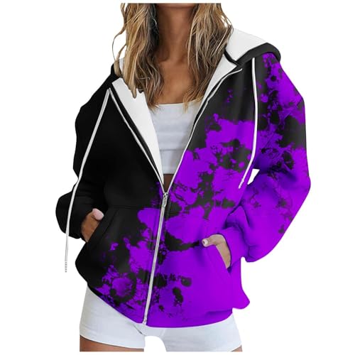 Generisch Damen Hoodies Langarm Herbst Winter Kapuzenpullover Sweatshirt Oberteil Kapuzenpulli Casual Basic Hoody Jacken Für Damen Sweatjacke Oversize Damen Mit Kapuze Sweatshirtjacke Damen Lang von Generisch