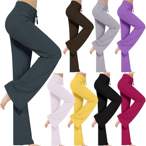 Generisch Damen Hose Elegant Sommerhose Baumwolle Cargohose Mode Frau Jogginghosen Basic Langlaufhose Haremshose Tanzhose Lang Cargo Hose Prime Dunkelgrau L von Generisch