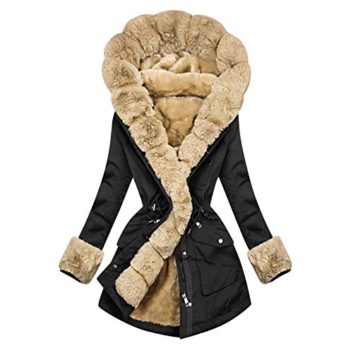 Generisch Damen Jacken Winter Kurzmantel Warm - Flauschig Elegant Xxl Steppmantel Wollmantel Winter Lang Kurz Winterjacke Pufferjacke Große Größen Mit Kapuze Outdoor Wintermantel Puffer Jacket von Generisch