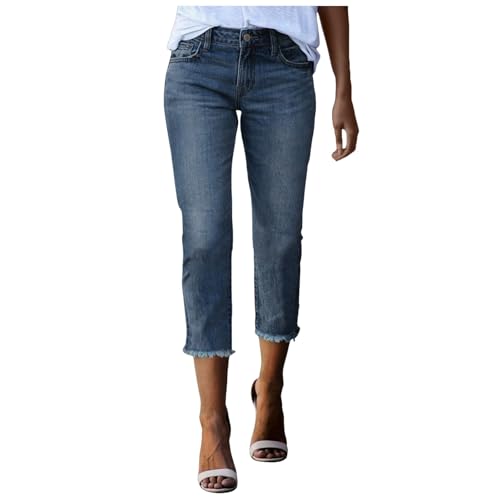 Generisch Damen Jeans-Hose Jeanshose mit High Waist in Straight-Fit Jeans und Skinny, gerader Schnitt bis Übergröße Große Größen von Generisch