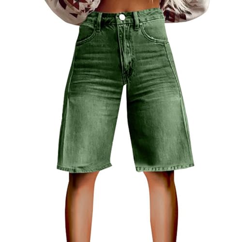 Generisch Damen Jeans-Shorts, Y2k, lockere Denim, Baggy, Bermudashorts, niedrige Leibhöhe, weites Bein, trendig, lässig, Sommer, DenimShorts von Generisch