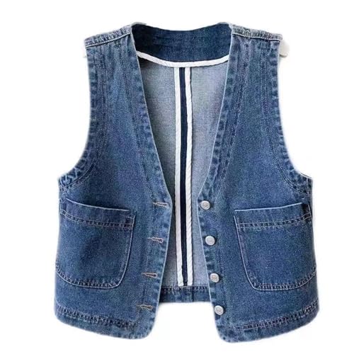 Generisch Damen Jeansweste Ärmellos Große Größen Freizeitweste Sommer Jeansjacke Kurz Bikerweste Mit V-Ausschnitt Motorradweste Mit Taschen Arbeitsweste Vintage Jeansweste Locker Denim-Jacket Generisch Damen Jeansweste Ärmellos Große Größen Freizeitweste Sommer Jeansjacke Kurz Bikerweste Mit V-Ausschnitt Motorradweste Mit Taschen Arbeitsweste Vintage Jeansweste Locker Denim-Jacket von Generisch