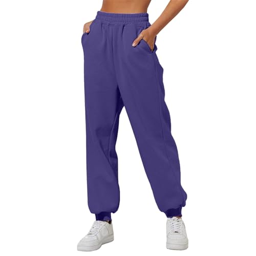 Generisch Damen Jogginghose Lang Sporthose Baumwolle Traininghose Fitness High Waist Freizeithose Lockere Sweatpants mit elastischem Bund und Taschen Damen Generisch Damen Jogginghose Lang Sporthose Baumwolle Traininghose Fitness High Waist Freizeithose Lockere Sweatpants mit elastischem Bund und Taschen Damen von Generisch