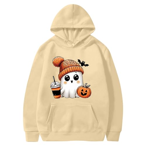 Generisch Damen Kapuzenpullover Casual Sweatshirt mit Taschen Langarm Hoodie Y2K Oversize 2024 Pullover Hoody S-XXXL von Generisch