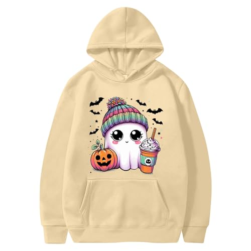 Generisch Damen Kapuzenpullover Casual Sweatshirt mit Taschen Langarm Hoodie Y2K Oversize 2024 Pullover Hoody S-XXXL von Generisch