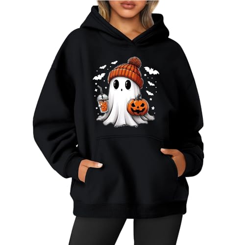 Generisch Damen Kapuzenpullover Casual Sweatshirt mit Taschen Langarm Hoodie Y2K Oversize 2024 Pullover Hoody S-XXXL von Generisch
