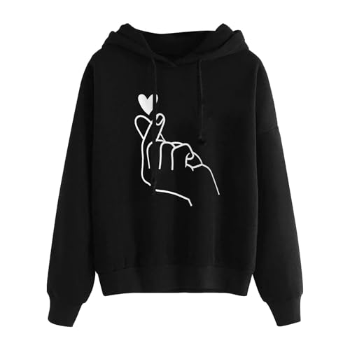 Generisch Damen Kapuzenpullover Lässiger Damen Hoodie Oversize mit Kapuze Herbst Winter Weiches Bequemes Sweatshirt Langärmliges Oberteil Modischer Pullover für Freizeit Sport und Tägliche Outfits von Generisch