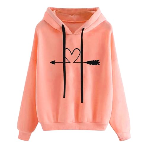 Generisch Damen Kapuzenpullover Lässiger Damen Hoodie Oversize mit Kapuze Herbst Winter Weiches Bequemes Sweatshirt Langärmliges Oberteil Modischer Pullover für Freizeit Sport und Tägliche Outfits von Generisch
